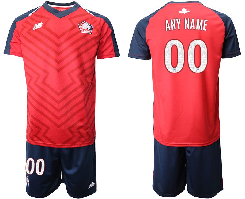 Men 2019-2020 club Lille OSC home customized red Soccer Jerseys